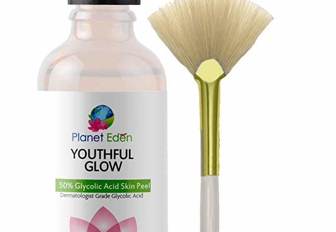 Youthful Glow 50% Glycolic Acid Peel with Free Treatment Fan Brush- Full Strength Cosmetic Grade Unbuffered