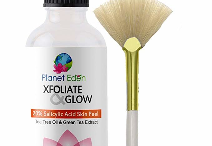 Planet Eden 20% Salicylic Acid Peel with Tea Tree Oil, Lactic Acid and Green Tea Extract – Fan Brush – Professional Strength