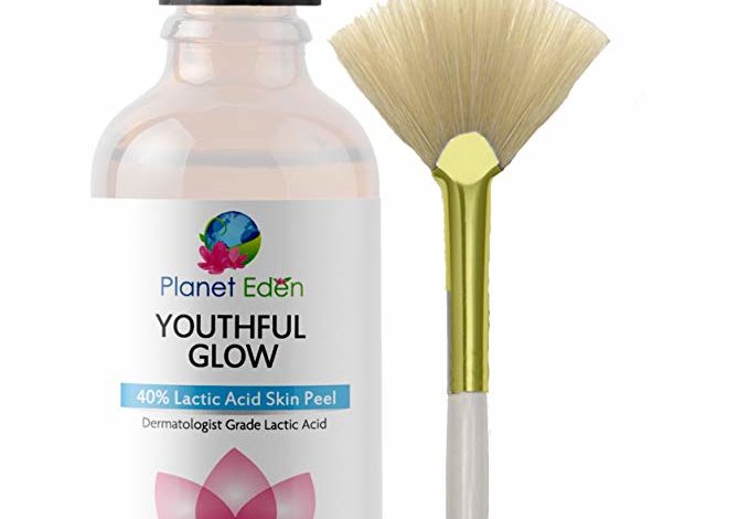 Planet Eden 40% Lactic Acid Skin Peel Kit and Fan Brush – Unbuffered Professional Grade